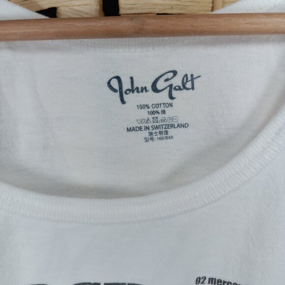 John Galt Radio Silence Cropped Raw Edge Tank Small Relaxed Fit - Picture 3 of 5